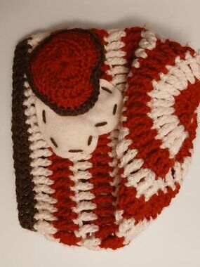 Unbranded Girls Red and White Knit Hat